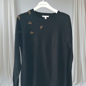 89th & Madison Black Sweater with Gold Accents
